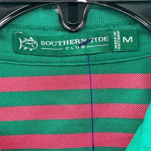 Southern Tide Mens Performance Golf Polo Shirt Medium Short Sleeve Striped - Picture 14 of 15